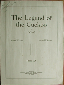 The legend of the cuckoo, music score, (front-cover)