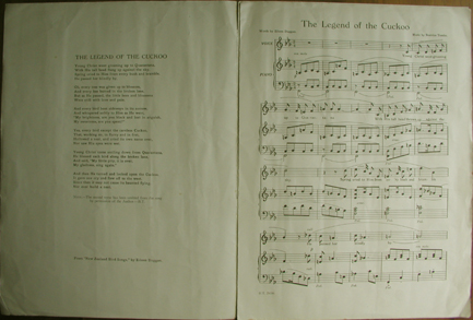 The legend of the cuckoo, music score, (inside front-cover, lyrics) and p.1