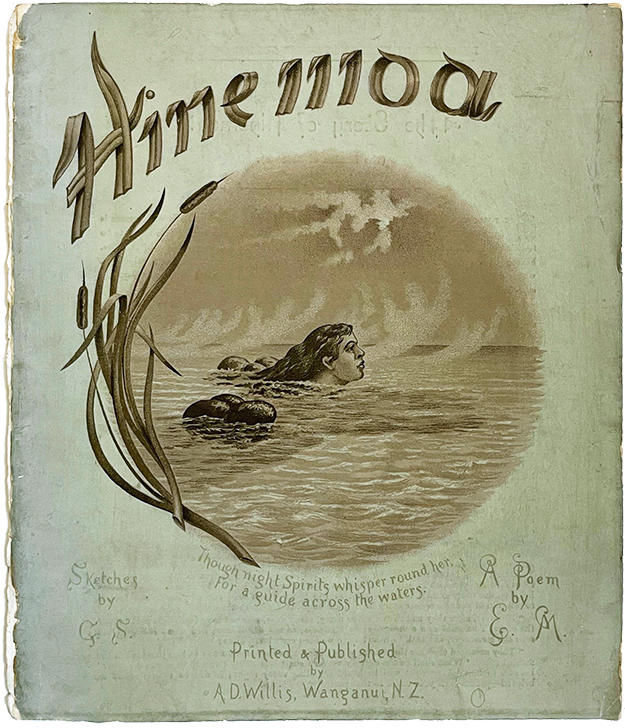 Hinemoa (front cover) A D Willis, New Zealand Sepia Lithograph booklet