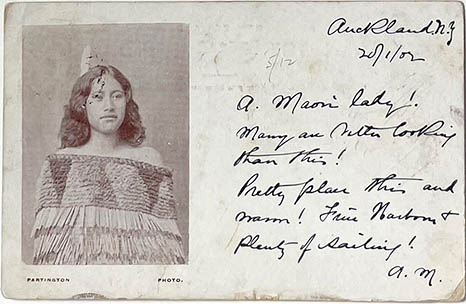 Card (8) — Partington postcard, Partington photograph; Young Maori woman