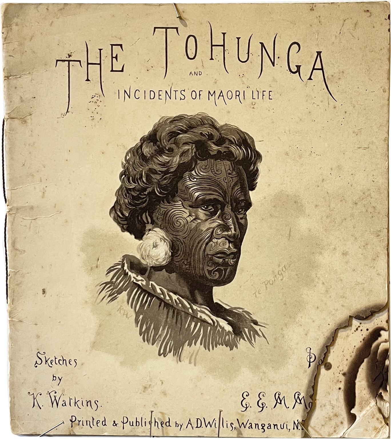 THE TOHUNGA (front cover) A D Willis, New Zealand Sepia Lithograph booklet
