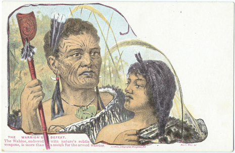 (front of postcard) A D Willis Postcard, The warrior's defeat