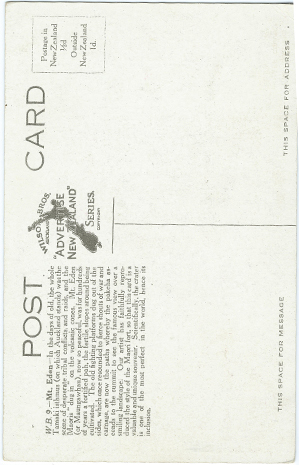 (back of postcard) Wilson Bros. Postcard, Mount Eden (Auckland)